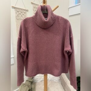 Madewell Mauve Chunky Knit Turtleneck Sweater Medium